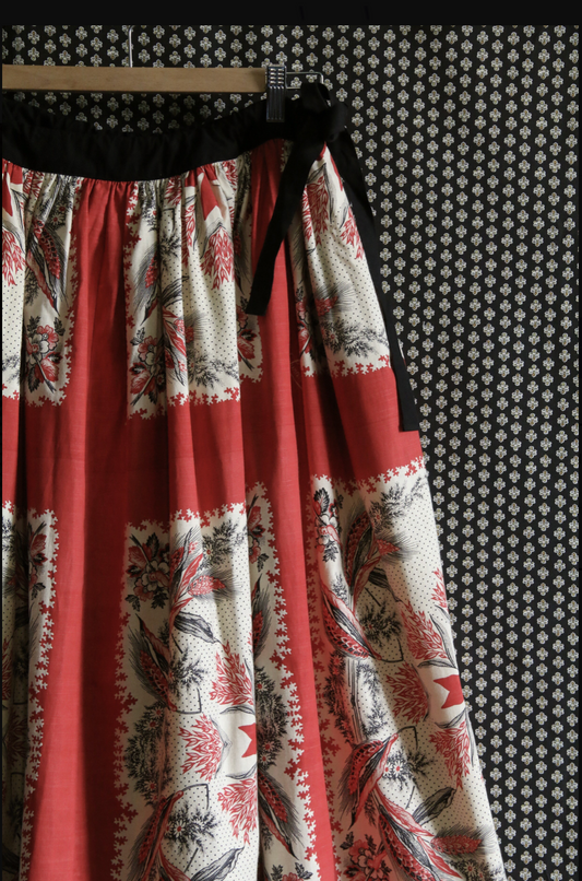 "FLEUR D'ORANGER" long skirt_Bandana wheat ears print_Suranné