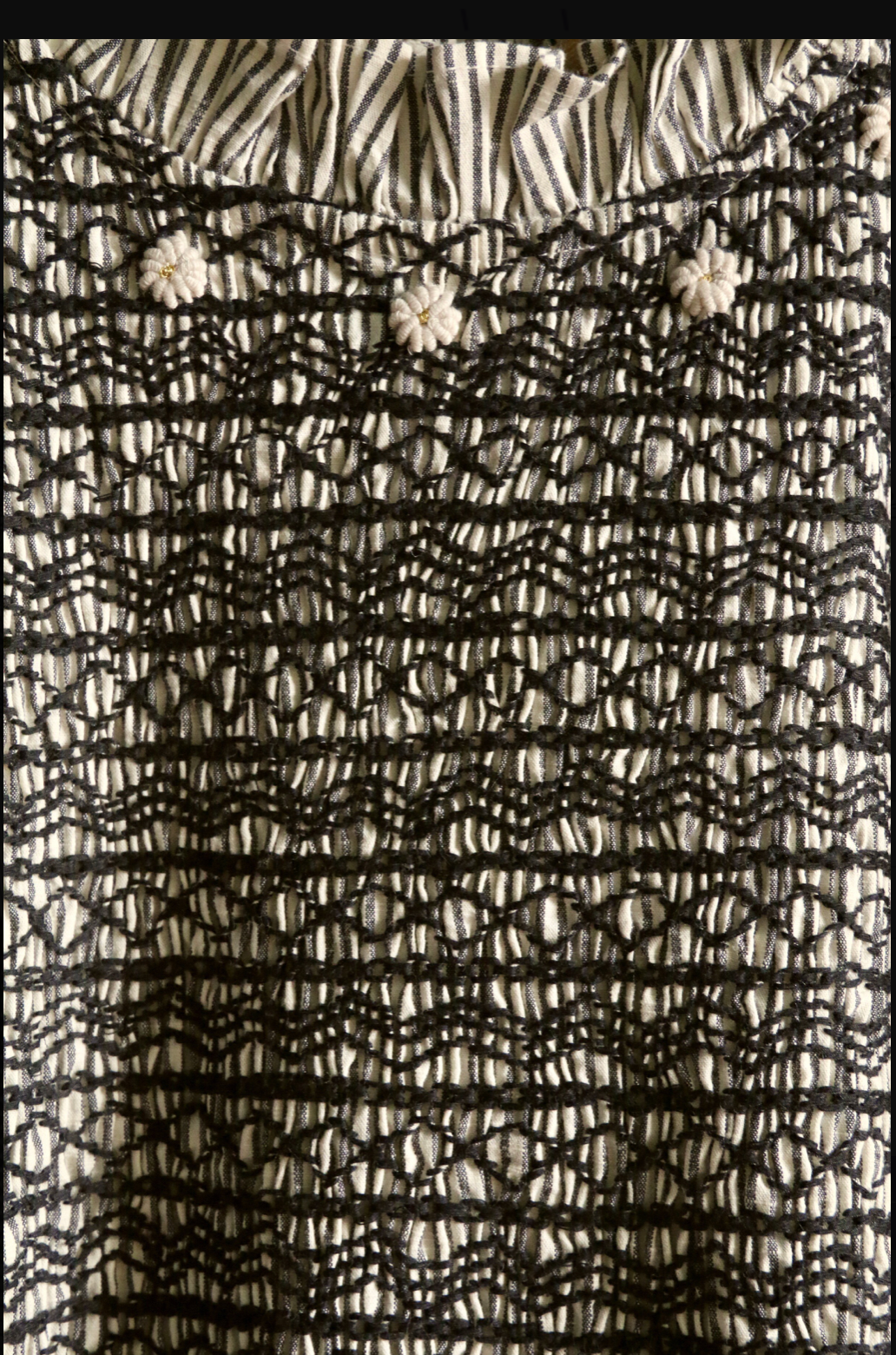 Handsmock blouse_Black stripe_Suranné