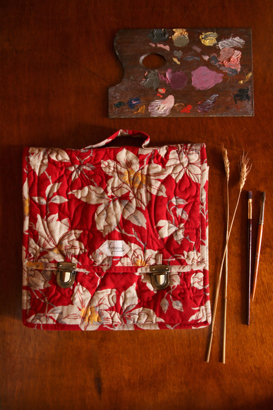 School bag Gaughin print - organic light canvas