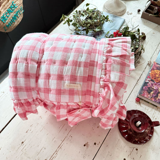 Quilted Blanket_Pink Gingham 90*120