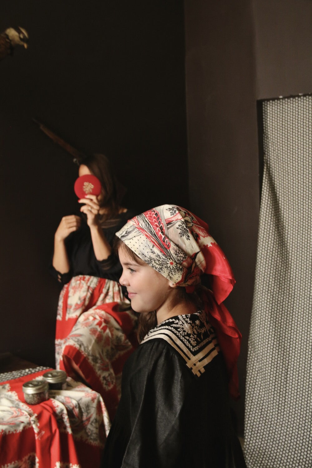"FLEUR D'ORANGER" long skirt_Bandana wheat ears print_Suranné