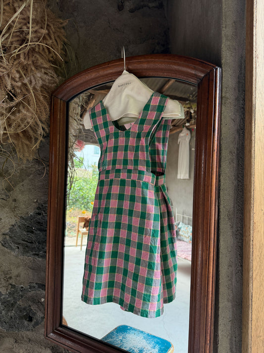 Apron_Pink Green Honeycomb